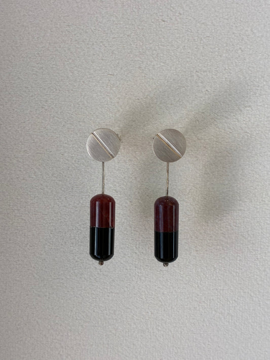 2 in 1 Agate Capsule Earrings
